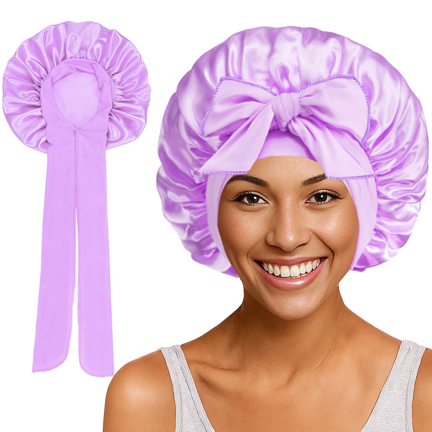 Bonnet de nuit élastique à nœuds