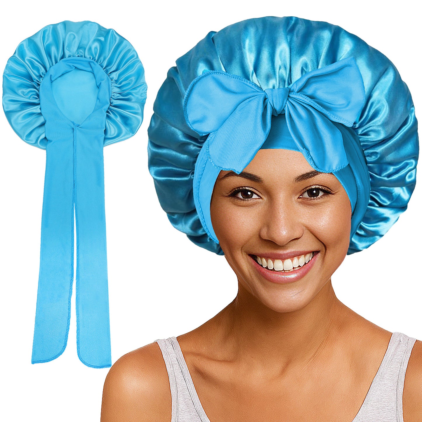 Bonnet de nuit élastique à nœuds